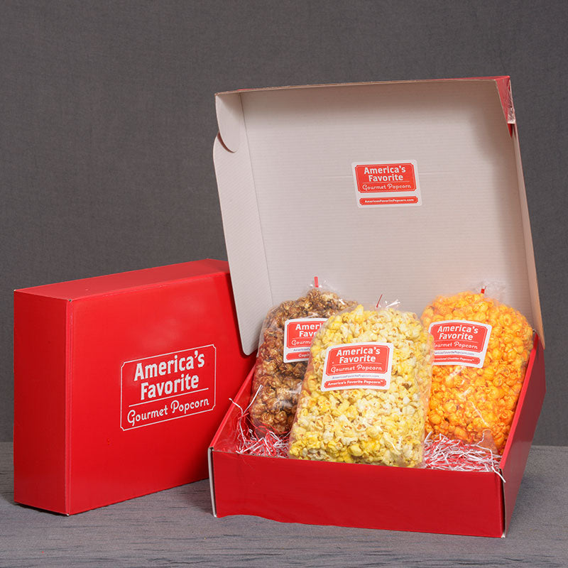 Three Flavors Gourmet Popcorn Gift Box